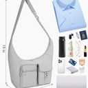 Travel Purse - Crescent Crossbody Sling Bag for Women - Cross Body Hobo HandBag Tote Shoulder Handbag (Gray)