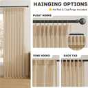 RAIN CITY Pinch Pleated Curtains 90 Inches Long Set of 2, Luxury Thick Linen Drapes Back Tab with Hooks,Light Filtering Window Curtain Panels for Living Room 50 Width 90 Length Khaki