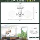 3-Globe Brushed Nickel Semi Flush Mount Ceiling Light in a Modern Farmhouse Design is Ideal for Living Rooms, Bedrooms, or Dining Rooms. Model:CKCL4845-3W-BN