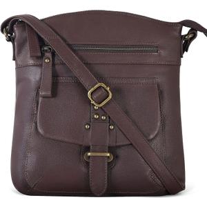 Oak Leathers Leather Crossbody Bag For Women With Adjustable Sling Strap - Medium Size Crossover Shoulder Handbag Purse (Brown Wash)