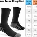 JOYNE 8 Pairs Mens Crew Work Cushion Socks Long Athletic Running Socks Workout Breathable Socks (Black)