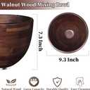 Walnut Wood Mixing Bowl Compatible with KitchenAid 4.5 & 5 QT Tilt-Head Models, Wooden Mixer Bowl for KitchenAid Stand Mixers, 5 quarts