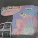 A Nice Night 6pcs Comforter Set,Black Girl Princess Mermaid with Green Tail Printed, Pink Gradient Glitter Rainbow Background Kids Bedding Set, Twin