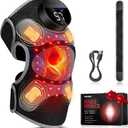 Upgraded PRO Red Light Therapy Knee Brace & 4 Vibration Massage - Rechargeable Controller, 660nm&850nm Red Light Therapy Heated Device for Knee/Elbow/Shoulder