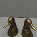 Vintage Brass Color Decorative Distressed Cast Metal Duck Head Bookends, Metal Duck Book Ends for Shelves, 4.25 x 3 x 5.75 Inches, Rustic Vintage Home Office Organizer Set of 2