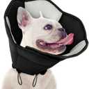 SUNFURA Dog Cone - Soft Cone for Dogs to Stop Licking, Pet E-Collar Alternative After Surgery, Adjustable Pet Recovery Collar for Wound Healing, Black, Medium