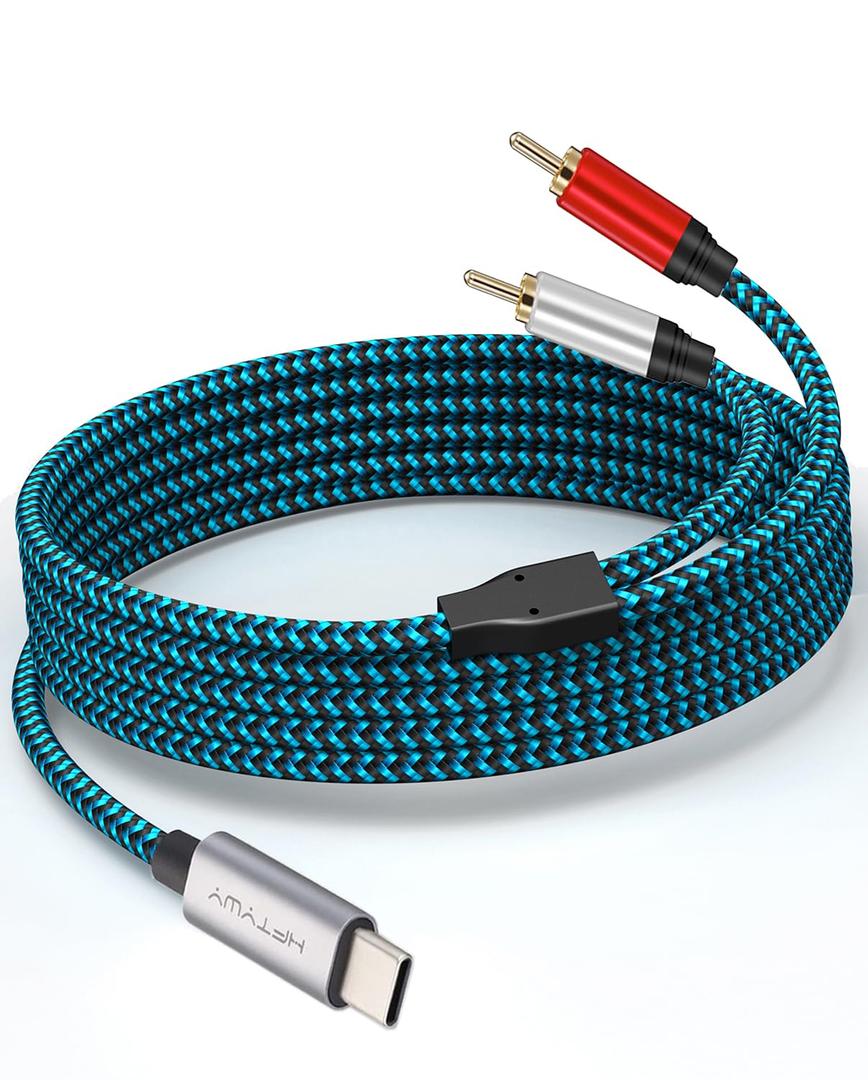 USB C to RCA Audio Cable 20FTUSB C to 2 Male RCA Audio Stereo Cable Type C to RCA Cable,Type C Y Splitter Audio Cord, for iPhone 15 Series, Home Theater, DVD, Amplifier, Speaker, Car Stereo