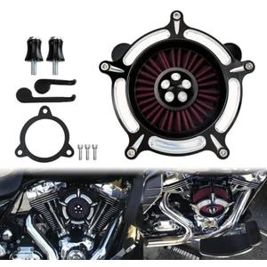 HDBUBALUS Motorcyle Air Cleaner Air Filter Intake Kit Fit For Harley M8 Softail 2018-2023 Touring 2017-2023 Trike 2017-2023 Red
