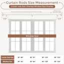 Antique White Curtain Rods for Windows 48 to 84 Inch, Decorative Heavy Duty Single-Side Adjustable 1'' Diameter Off White Drapery Rod, Vintage Rustic Metal Curtain Pole for Farmhouse