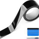LZLRUN Free Tool Kit High Gloss Vinyl Wrap Kit for Black Out Chrome Delete Window Trim Door Trim (2Inches x 30Feet)