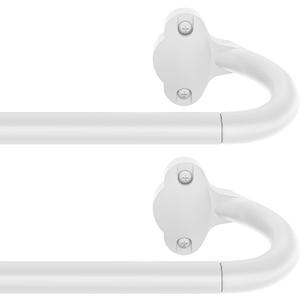 2Pack Wrap Around Curtain Rod 36 to 88 Inch(4-7 Feet), 5/8'' Adjustable Heavy Duty Blackout Drapery Rod, Curved Ceiling Mount Room Darkening Curtain Rods for Windows, White