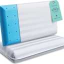 Beckham Hotel Collection Queen Size Firm Memory Foam Pillows (Set of 2) - Solid Block Design for Maximum Neck & Spine Support