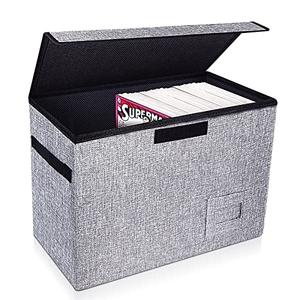 Leffis Comic Book Storage, Box 15.5" X 7.5" X 11.3", Collapsible Comic Short Box with Lids Holds 150 Comics Heavy Duty Comic Book Bin Container (1 pack, grey)