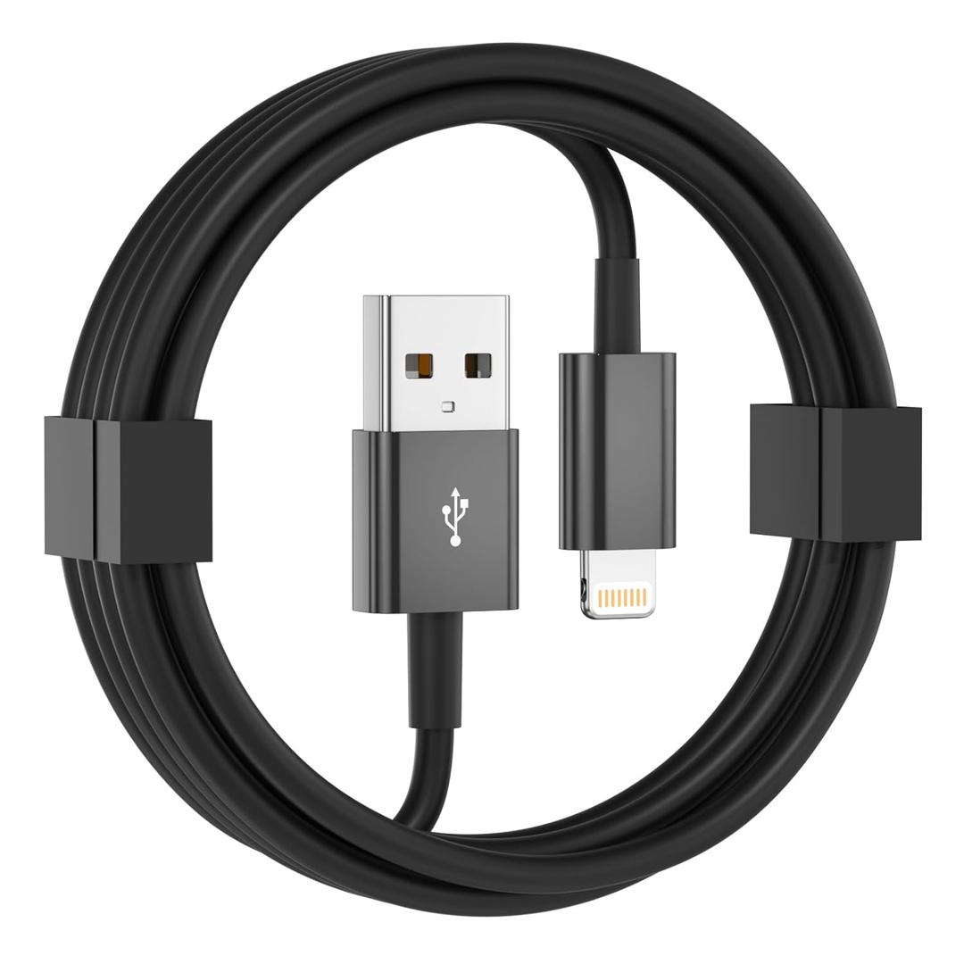 2 x Car Apple Carplay Cable, [Apple MFi Certified] USB A to Lightning Cable for iPhone 14,14 pro max,13,Plus,SE 2nd/12/11/Xs/XR,Car Charging Cable (Black, 3 FT)