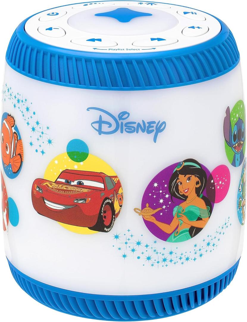 eKids Disney Bluetooth Storyteller with EZ Link, Night Light, Sleep Sounds, and Bedtime Stories for Kids, Designed for Fans of Disney Toys