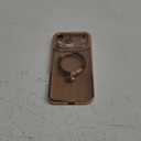 360 Spin CD Stand for iPhone 17 Pro Max Case Compatible with Magsafe Ring [Never Yellow][DIY Glitter Cardstock] Camera Protection Plating Clear Cute Phone Case for Women Girls 6.9'', Desert Titanium