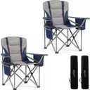 FAIR WIND 2 Pack Padded Oversized Camping Chair Heavy Duty for Adult 500LBS, Twin Pack