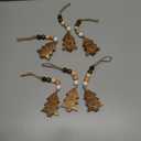 Civaner 6 Pcs Neutral Christmas Tree Hanging Ornament with Wooden Beads Rustic Wooden Boho Christmas Tree Decorations Bead Garland for Xmas New Years Holiday Farmhouse Gift Decor