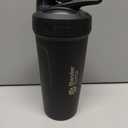 BlenderBottle Sport Sleek Shaker Cup Insulated Stainless Steel Water Bottle with Wire Whisk, 25-Ounce, Black