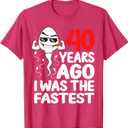 Mens 40th Birthday Gag dress 40 Years Ago I Was The Fastest Funny T-Shirt (Small, Black)
