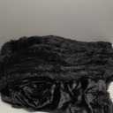 Cozy Bliss Faux Fur Throw Blanket for Couch, Fuzzy Soft Plush Thick Bubble Blanket for Sofa Bedroom Living Room, 60 * 80 Inches Black