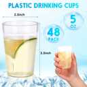 Hoolerry 48 Pcs Plastic Drinking Glasses Set 5 oz Clear Plastic Tumblers Stackable Frosted Cup Reusable Drinking Glasses Cups Bulk for Weddings Party Restaurant Kitchen (Transparent)
