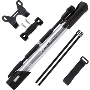 GIYO Mini Bike Floor Pump with Gauge Portable & Lightweight Bike Tire Pump, Aluminum High Pumping Volume Presta/Schrader Frame Mounting Taiwan Made (GM-641)