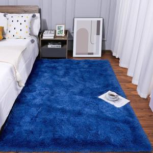 Kelarea Super Soft Shaggy Rug Fluffy Bedroom Carpets, 3x5 Feet Navy Blue, Modern Indoor Fuzzy Plush Area Rugs for Living Room Dorm Home Decorative Kids Girls Children's Floor Rugs (3' x 5' (Rectangular))