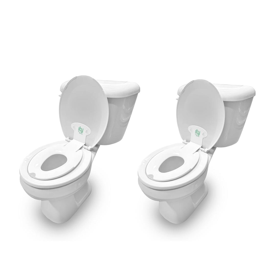 Ingenuity: ity by Ingenuity Flip & Sit Potty Seat 2pk (White)  Easy to Set Up & Remove Potty Training Seat That Attaches to Adult Toilet Seat
