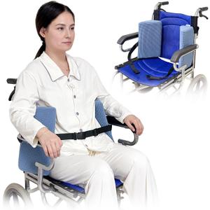 KAAMOS Wheelchair Lateral Support Cushions, Wedge Cushion for Wheelchair Side Guards, Back Support Side Padding, Lateral Foam Wedge Positioning Wheel Chair Stabilizer Attachment (Small, 1 Pair)