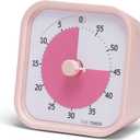 TIME TIMER Home MOD - 60 Minute Kids Visual Timer Home Edition - for Homeschool Supplies Study Tool, Timer for Kids Desk, Office Desk and Meetings with Silent Operation (Peony Pink)