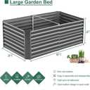 Land Guard 6x3x2 ft Galvanized Raised Garden Bed Kit, Galvanized Planter Raised Garden Boxes Outdoor, Large Metal Raised Garden Beds for Vegetables(Grey)