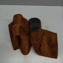 Coutgo Womens Wide Calf Knee High Boots Stiletto High Heel Pointed Toe Side Zipper Suede Long Boots Winter Shoes