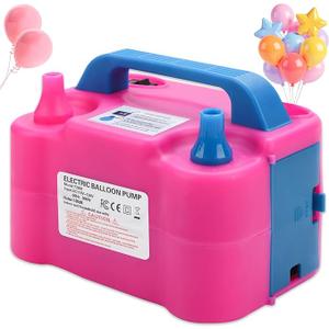 Balloon Pump Electric,110V 600W Balloon Blower Inflator Dual Nozzle Air Pump Balloons Inflator for Decoration, Party, Sport,Gifts:2 Balloon Tying Tools