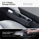 YONZEE 2-in-1 Car Steering Wheel Desk Tray & Car Seat Gap Filler Organizer – Foldable Carbon Fiber Look Table for Laptop, Eating Food, Writing – for Standard Round Steering Wheels
