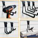 Slatwall Hooks, Slat Wall Accessories Multi Size Garage Hooks Storage Utility Hanging Hooks Wall Mount Tool Holder for Ladder Garden Tools (14 Pack, Black)