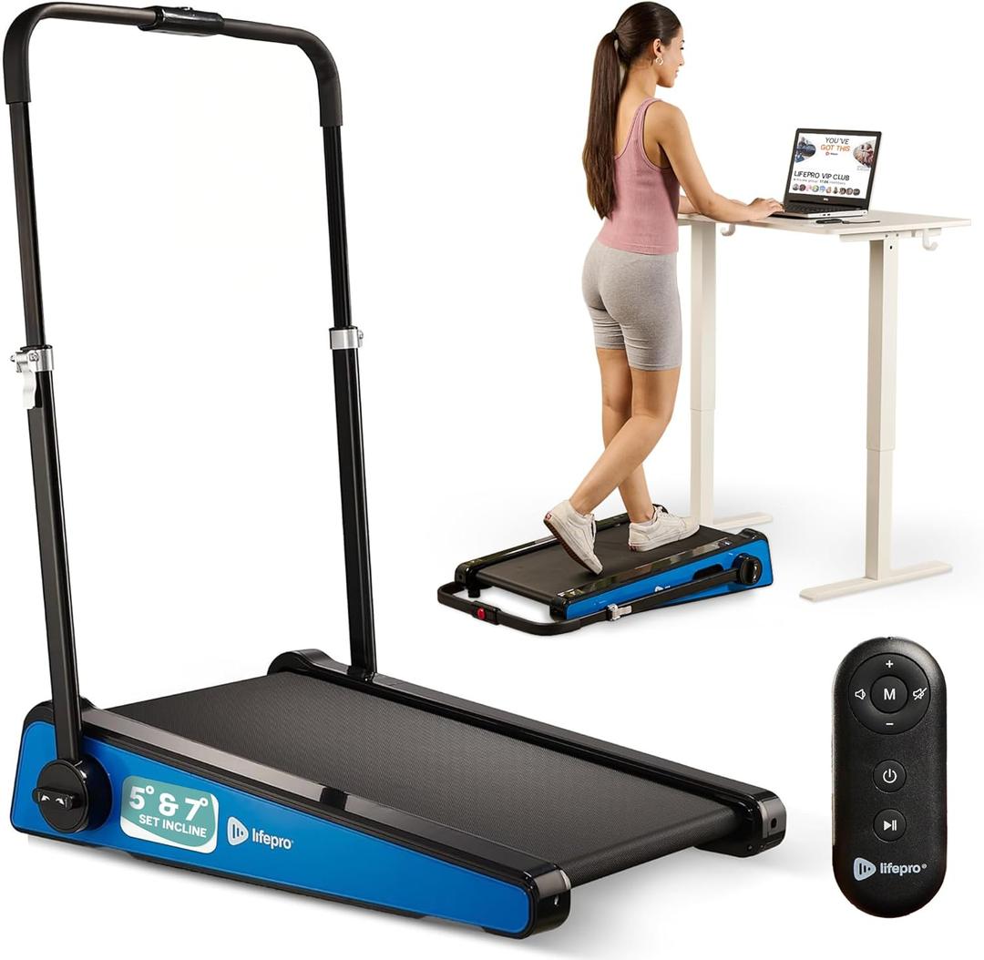 LifePro PacerMini Compact Small Walking Pad Treadmill with Incline  Under Desk Walking Treadmill for Home Mini Apartment & Office Portable Low Profile Quiet Electric with Remote Control & LED Display