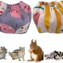 2PCS Squirrel Diapers, Reusable Diapers for Hamster, Fancy Rat, Groundhog, Small Pet (Grey, M, Count, 1)