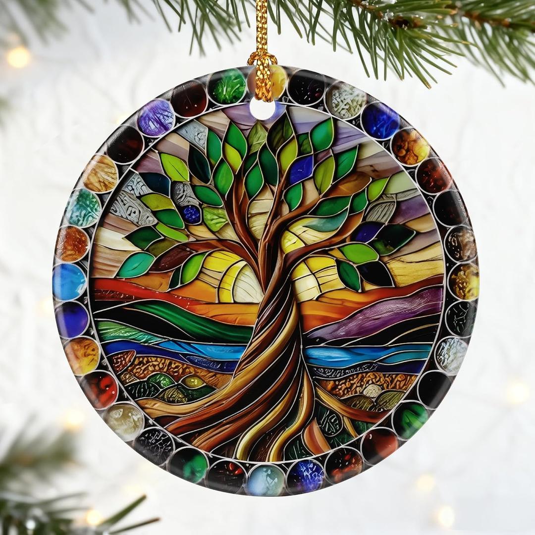 5 x Tree of Life Ornament, Christmas Ornaments, Holiday Ornament, Christmas Tree Decorations, Tree of Life Gifts, Housewarming Gifts, Gift Exchange & Gift Idea, Giftbox Included