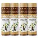 Badger Vanilla Bean Cocoa Butter Lip Balm, Long Lasting Hydrating Lip Care, 100% Organic Lip Balm, Large Size Stick, 4-pack