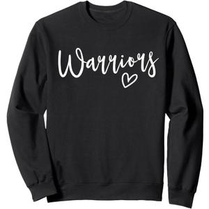 Team Spirit School Mascot Co. Warriors Women's High School Sports Sweatshirt - Black, Small