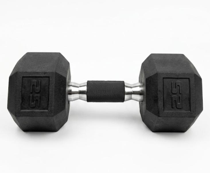 Dumbbells Rubber Coated Hand Weights for Exercises and Fitness Home Gym, 25lb 