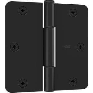 National Hardware Squeak Guard Hinges 1/4 In. Radius Round Corner 3-Pack in Matte Black