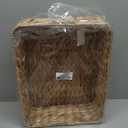 YAHUAN Water Hyacinth Storage Basket, Handwoven, 15.35L x 12W x 4.72H in, Brown