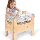 See-Through Small Water & Sand Sensory Table for Kids w/Transparent Tub for Tactile Play & Learning Perfect for Home, Classroom & Daycare
