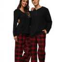 U2SKIIN Couple Pajama Sets, Plaid Pajama Set for Men and Women Soft Warm Pjs Set (Womens Medium)