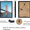 OMISHE 6x9 Picture Frame Black for Wall Hanging or Tabletop, 6 x 9 Frame Wall Mounting Horizontally or Vertically, 6 by 9 Wall Gallery Photo Frames, Black