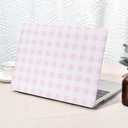 Seorsok Compatible with MacBook Air 13 Inch Case 2022 2021 2020 2019 2018 Release A1932 A2179 M1 A2337,Cute Pink Checkerboard Textured Leather Plastic Hard Shell & Keyboard Cover,White Grid Print