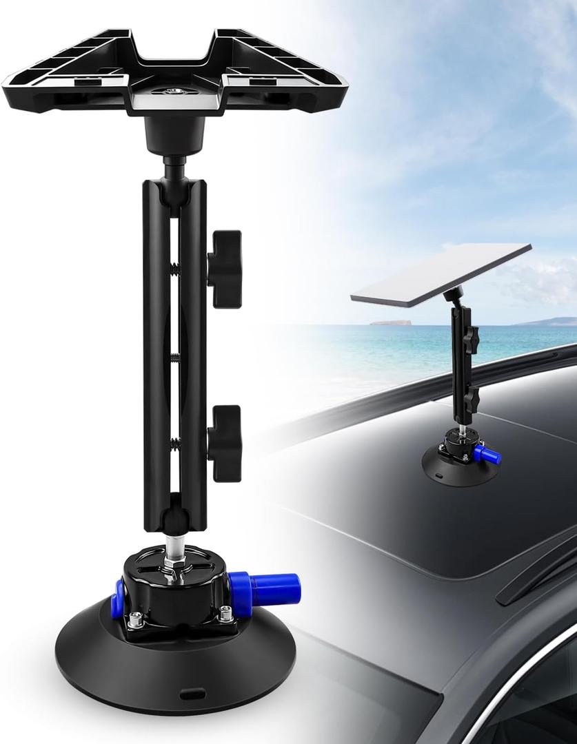 Adjustable Starlink Mini Mount, Suction Cup Mount with Adapter Compatible with Starlink Internet Kit Satellite, Metal Frame Mounting Kit for Sunroof and Front Rear Window Roof