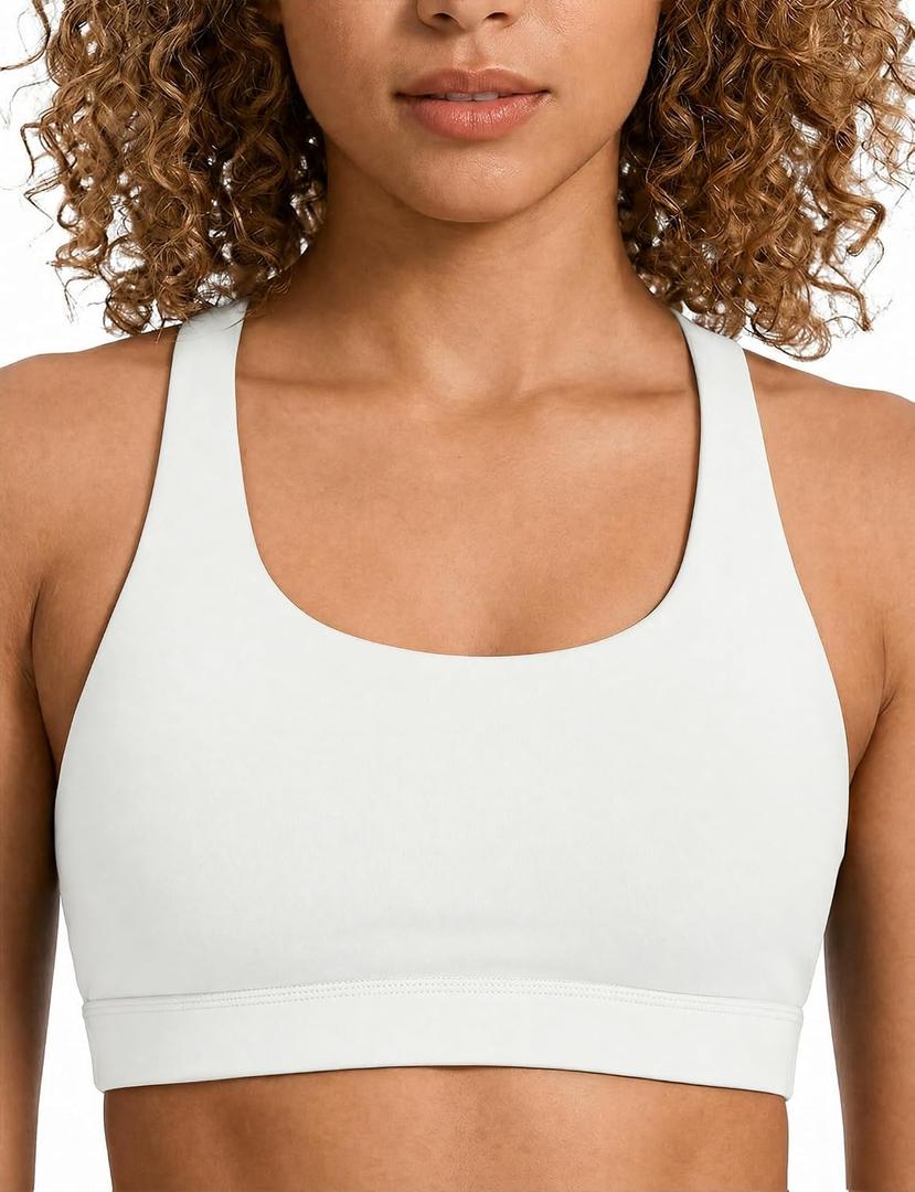Buauty Mid Impact Sports Bras for Women with Removable Padded, Medium Support Racerback Bra Strappy Yoga Bras for Fitness (XL)
